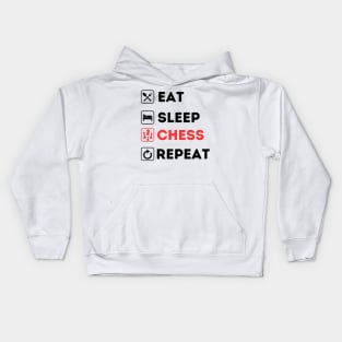 Eat Sleep CHESS Repeat Kids Hoodie